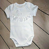 Боді ясельне "Холлі" біле з метеликом короткий рукав