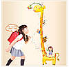 Наклейка на стіну, стіни зростомір "дівчинка на жирафі" 2 дюйми*95 см (лист 60*90лист), фото 3