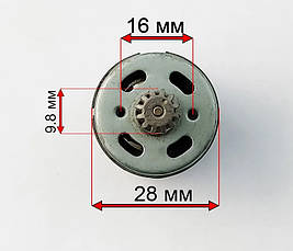 Мотор редуктора дитячого електромобіля Bambi 380 класу 17000 RPM 12V, фото 4