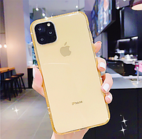 Силіконовий золотий чохол із камінням Сваровскі для Iphone 12pro Max 6.7дюйма