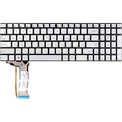 Клавіатура для ноутбука ASUS N551, N551JQ сріблястий, без кадру
