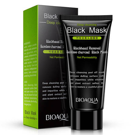 Чорна маска-плівка з вугіллям від чорних точок Bioaqua Black Mask Blackhead Removal, 60 г, фото 2