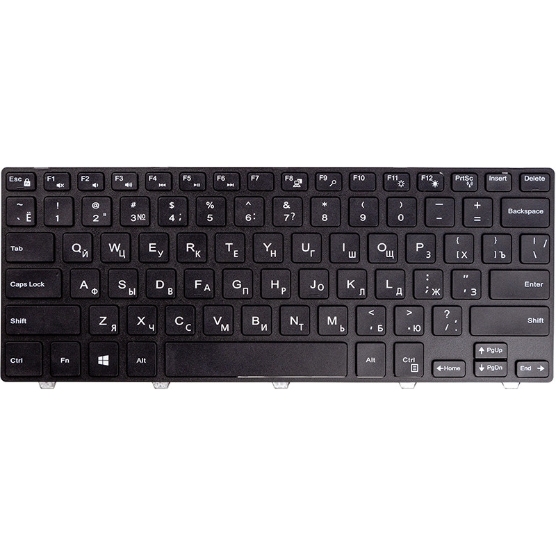 Клавиатура для ноутбука DELL Inspiron 14 3000, 3441, черный, черный фрейм, фото 1