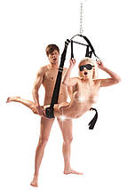 Інтимна гойдалка для дорослих з м'якими ременями Bad Kitty Love + Blindfold and Flogger, фото 3