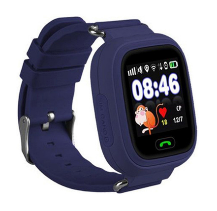 Дитячий смарт-годинник з GPS-трекером Baby Watch Q90 синій, фото 2