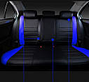 Чохли рено меган 3 (Renault Megane 3) модельні MAX-L з екошкіри Чорно-синій, фото 5