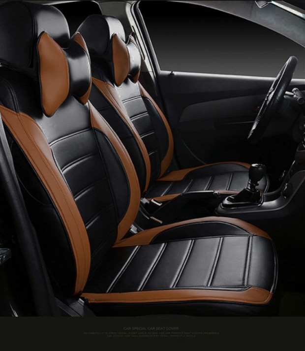 Чохли на джилі емгранд ЕС8 (Geely Emgrand EC8) Чорно-коричневий, фото 1