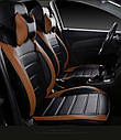 Чохли для Нива ВАЗ 2121 модельні MAX-L з екошкіри Чорно-коричневий, фото 5