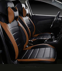 Чохли SKODA OCTAVIA TOUR модельні MAX-L з екошкіри Чорно коричневий