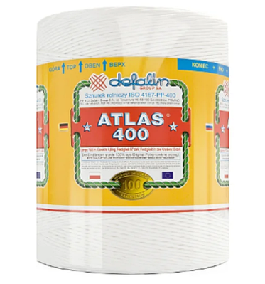 Шпагат поліпропіленовий сінов'язальний Атлас (Atlas) 400 білий 4 кг 2500 tex