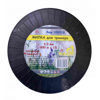 Лісочка для тріммера "кручений квадрат" 3 мм X 300 м ТМ "VIROK" 10V018 (Китай), фото 1