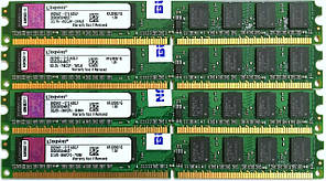 Комплект оперативної пам'яті Kingston Low Profile DDR2 4Gb (4x1Gb) 800MHz PC2-6400U 1R8 CL5 (KFJ2890/1G) Б/В