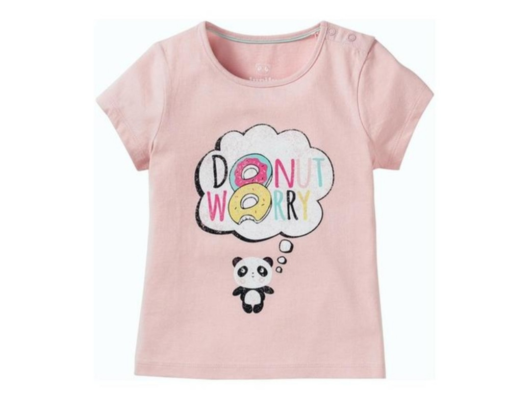 Футболока для дівчинки пудрова Panda Lupilu р.98/104, фото 1