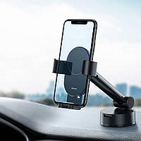 Держатель для телефона в машину на вакуумной присоске Baseus Simplism gravity Car Mount Black (SUYL-JY01)