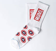 Шкарпетки Капітан Америка Марвел Marvel білі (розмір взуття 41-44)