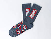 Шкарпетки Капітан Америка Марвел Marvel сірі (розмір взуття 41-44)