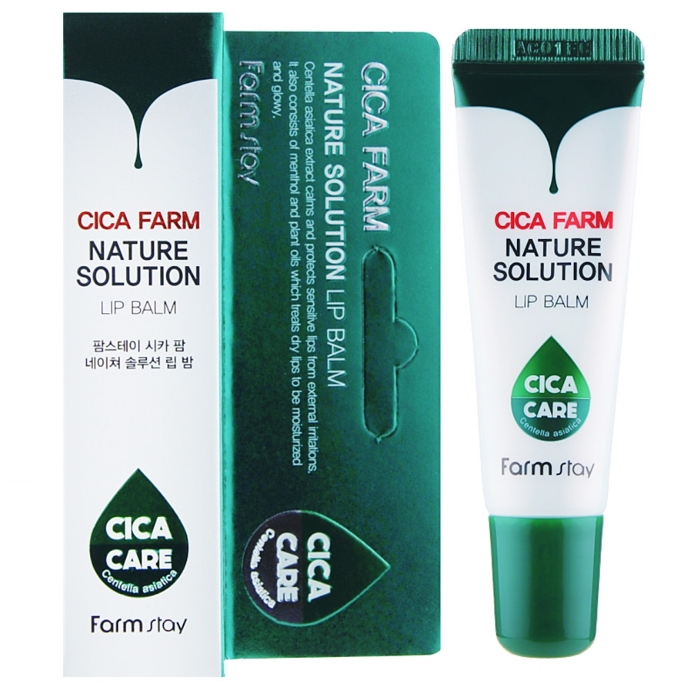 Бальзам для губ з центелою азіатською Farmstay Cica Farm Nature Solution Lip Balm 10 г, фото 1