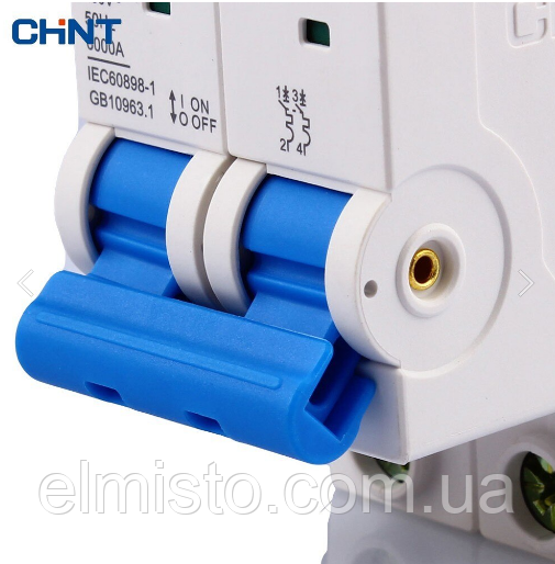 Модульный автоматический выключатель CHINT Electric NXB-63 2P 10А 6кА х-ка C для крепления на DIN-рейку - фото 2 - id-p1350920623