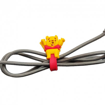 Тримач, органайзер для кабелю, навушників, дротів на кнопці Alitek Вінні Пух red зріст, фото 2