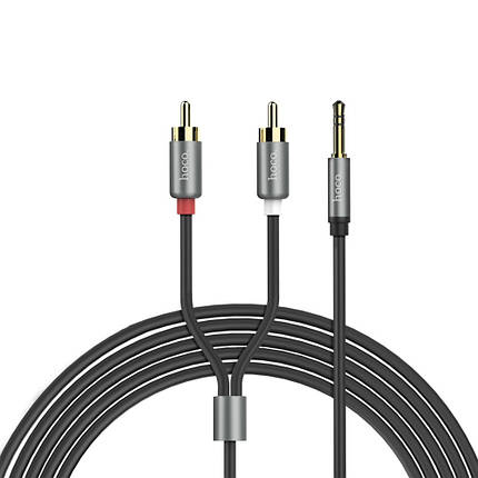 AUX кабель Hoco UPA10 1,5m RCA Audio 3.5 mm серый, фото 2