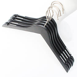 Плічка вішалки тремпелі дерев'яні для одягу чорні, 44 см