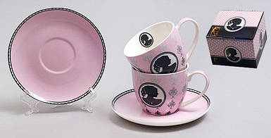 Чайний набір 4 предмети 280мл із блюдцями BonaDi 245-S11 VE