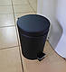 Відро для сміття з педаллю кругле нержавіюча сталь 3 л (колір - чорний) Польща, фото 5