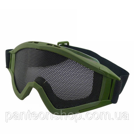 Захисні Маска-окуляри Desert Locusts перфорація OLIVE (для Airsoft, Страйкбол), фото 1