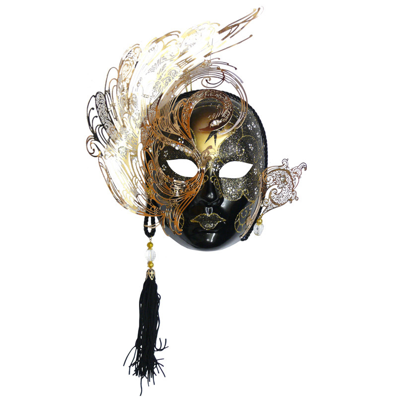 Венеціанська маска «Гламур», чорна 30х29 див.