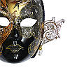 Венеціанська маска «Гламур», чорна 30х29 див., фото 2