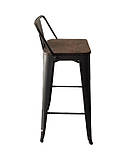 Барний стілець високий SDM Tolix-wood металевий матовий сидіння-дерев'яне, фото 5