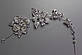 Чудова гілочка для весільної зачіски з камінням великі квіти, фото 5
