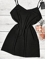 Женская домашняя рубашка-пеньюар в черном цвете.