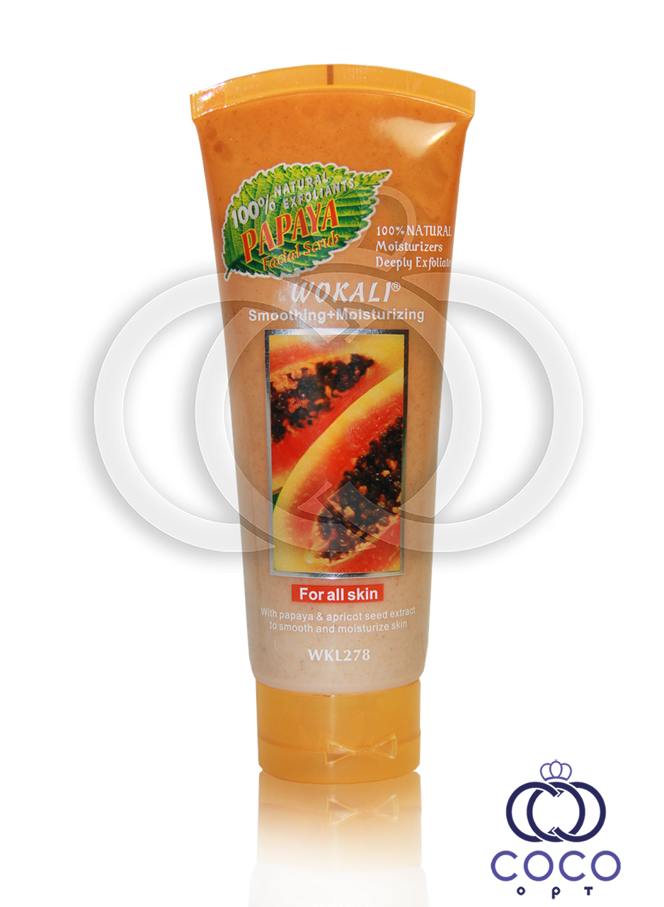 Скраб для обличчя Wokali Smoothing+Moisturizing Papaya з екстрактом папаї 120 мл