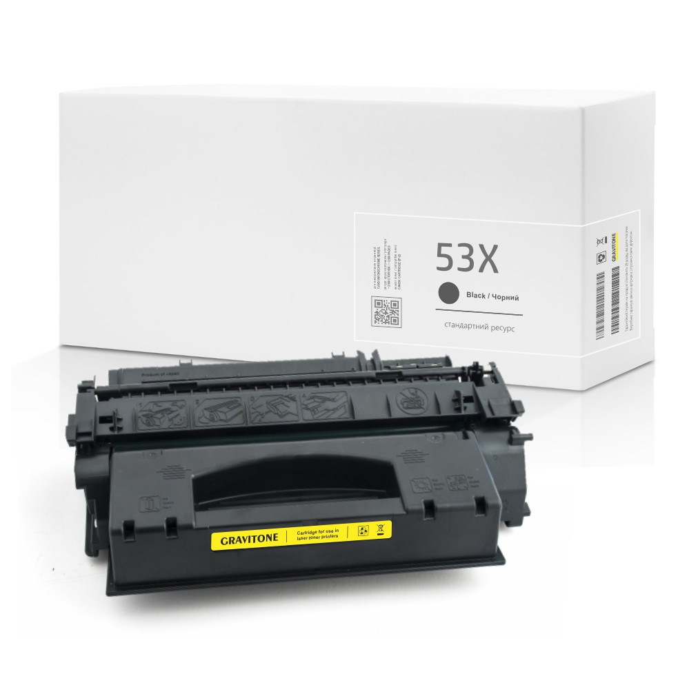 Картридж сумісний HP 53X (Q7553X) Black, чорний, 7.000 стор., аналог від Gravitone