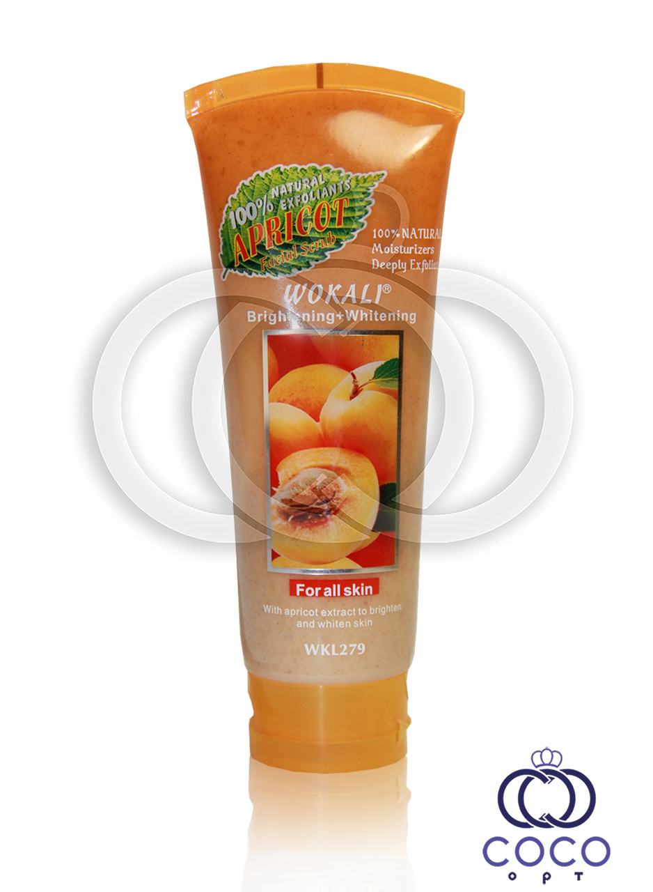 Скраб для обличчя Wokali Smoothing+Moisturizing Apricot з екстрактом абрикоса 120 мл, фото 1