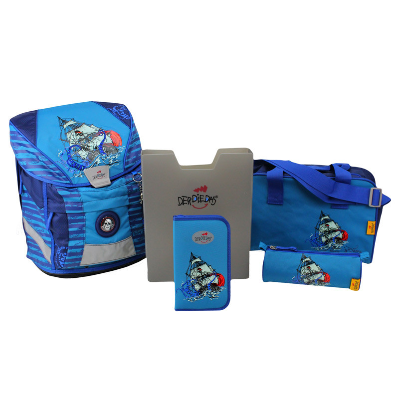Шкільний ранець DerDieDas Ergoflex Blue octopus КОРАБЕЛЬ з наповненням (5 предметів)
