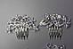 Розкішний сріблястий гребінь з білими каменями гірський кришталь для весільної укладки волосся, фото 3