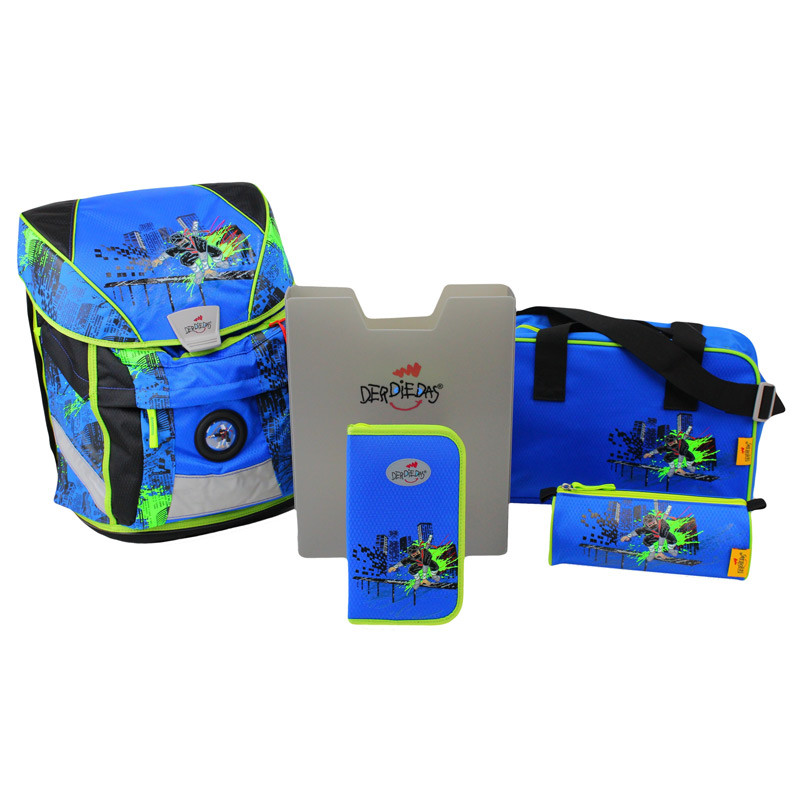 Шкільний ранець DerDieDas Ergoflex Vario Ninja Ніндзя з наповненням (5 предметів)
