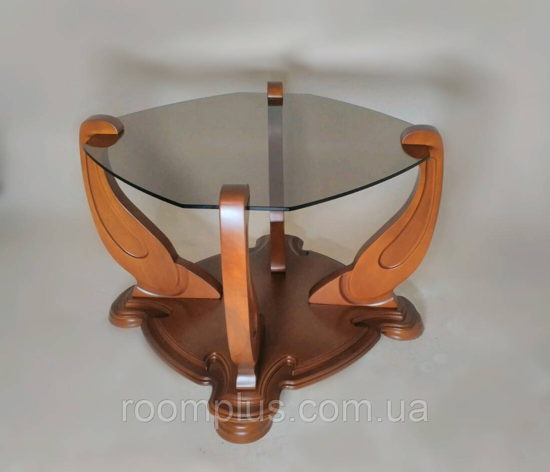 Стол Журнальный Стеклянный на Деревянных Опорах "Империал" — Купить ...