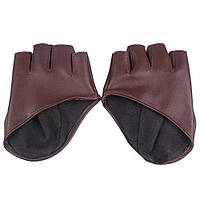 Кожаные короткие перчатки Verona для водителей и спортзала Коричневый