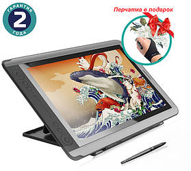 Графічний монітор Huion Kamvas GT-156HD V2 + рукавичка