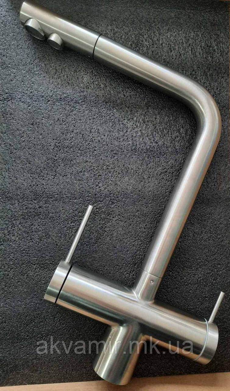 Змішувач Fabiano FKM 3140 SS INOX (нержавіюча сталь) з підключенням до фільтру 4 в 1
