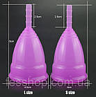 Набір з двох менструальних чаш Розмір S і L з оксамитовим мішечком, фото 4