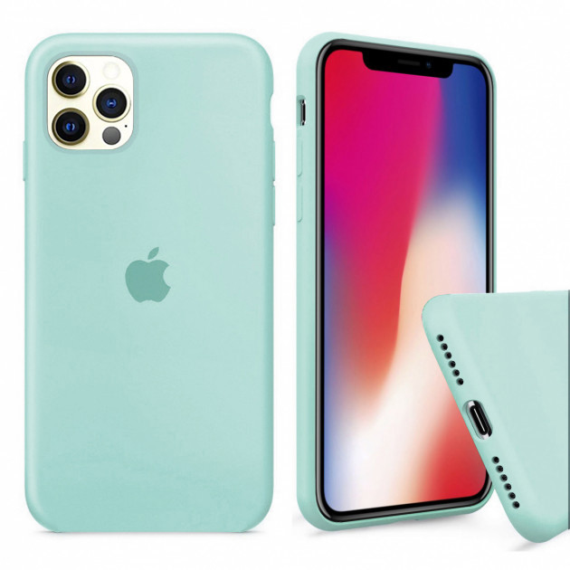 Чохол Silicone FULL case для IPhone 12 Pro Sea Blue бірюза