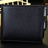 Мужской черный кошелек Baborry эко-кожа со съёмной обложкой для документов