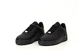 Чоловічі / жіночі кросівки Nike Air Force 1 '07, чорні шкіряні кросівки найк аїр форс 1 07 аір, фото 4