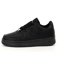 Мужские / женские кроссовки Nike Air Force 1 '07, черные кожаные кроссовки найк аир форс 1 07