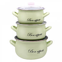 Набір емальованих каструль Interos "Bon appetit" 2234В