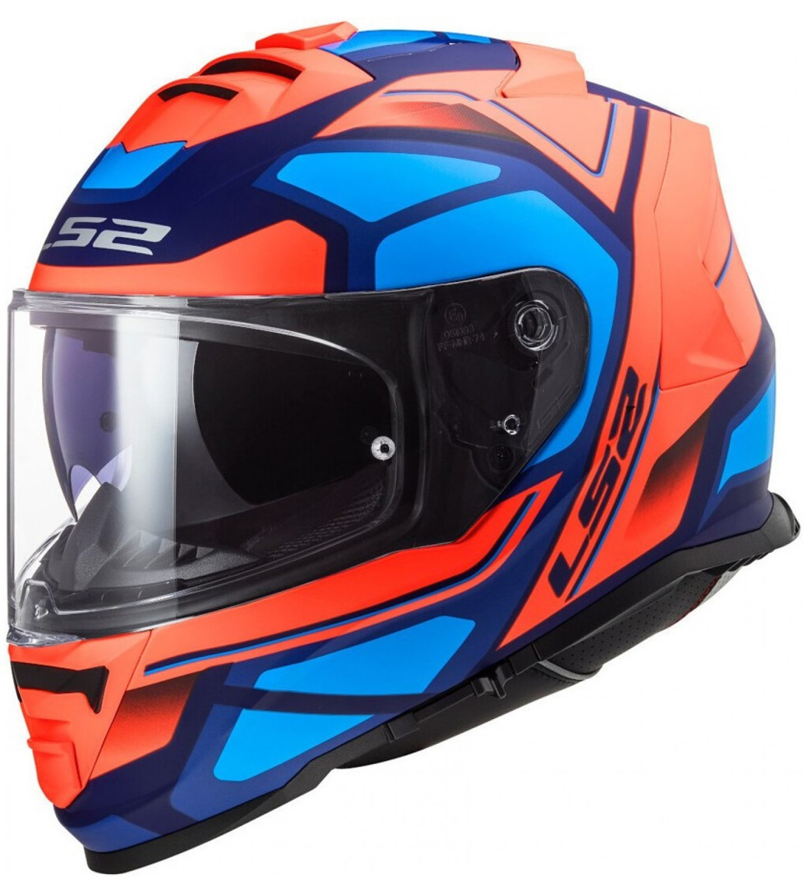 Мотошолом LS2 FF800 Storm Faster матовий помаранчевий/блакитний, XL